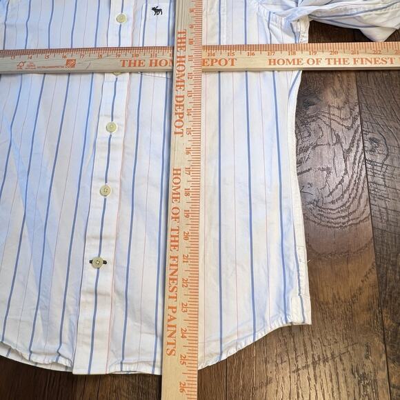MENS ABERCROMBIE & FITCH MUSCLE FIT BUTTON DOWN SHIRT SIZE S WHITE BLUE PINK - Picture 5 of 7